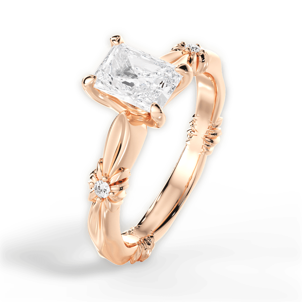 14kt Rose Gold/18kt Rose Gold/radiant/side