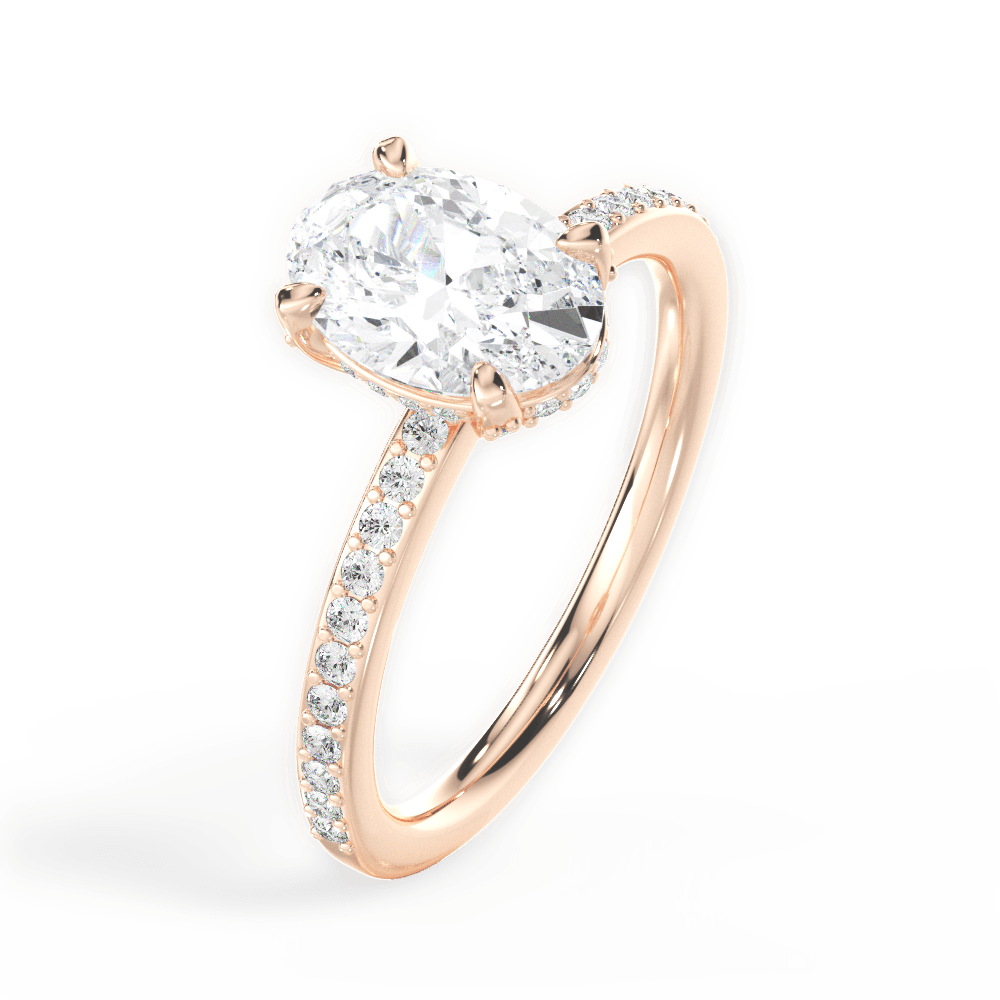 14kt Rose Gold/18kt Rose Gold/oval/side