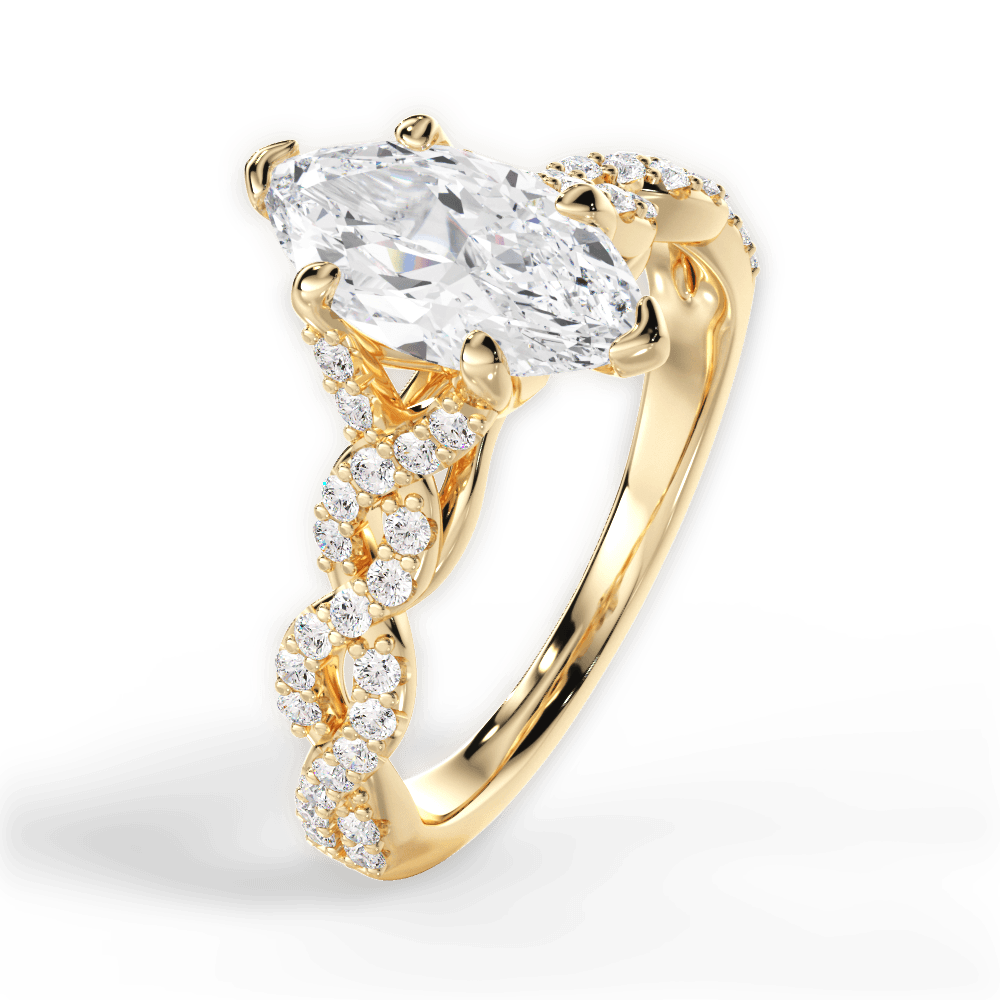14kt Yellow Gold/18kt Yellow Gold/marquise/side