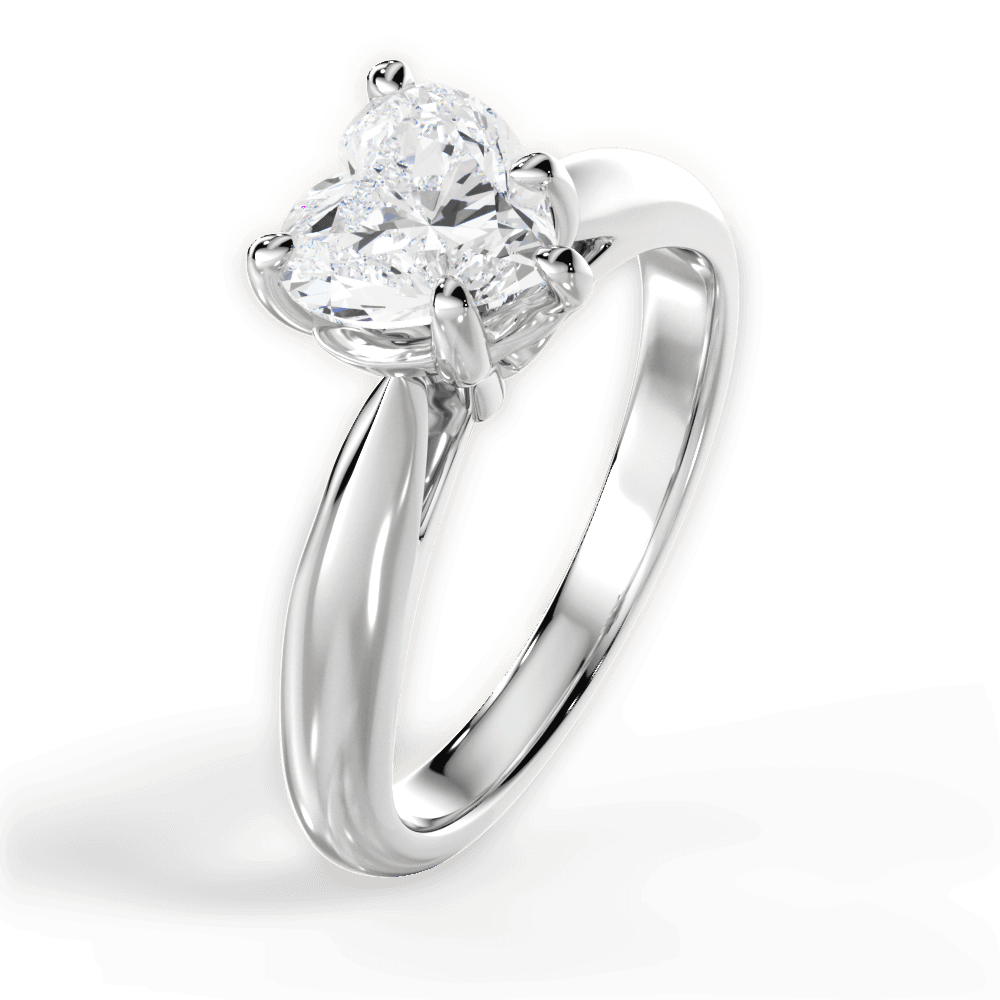 14kt White Gold/18kt White Gold/Platinum/heart/side