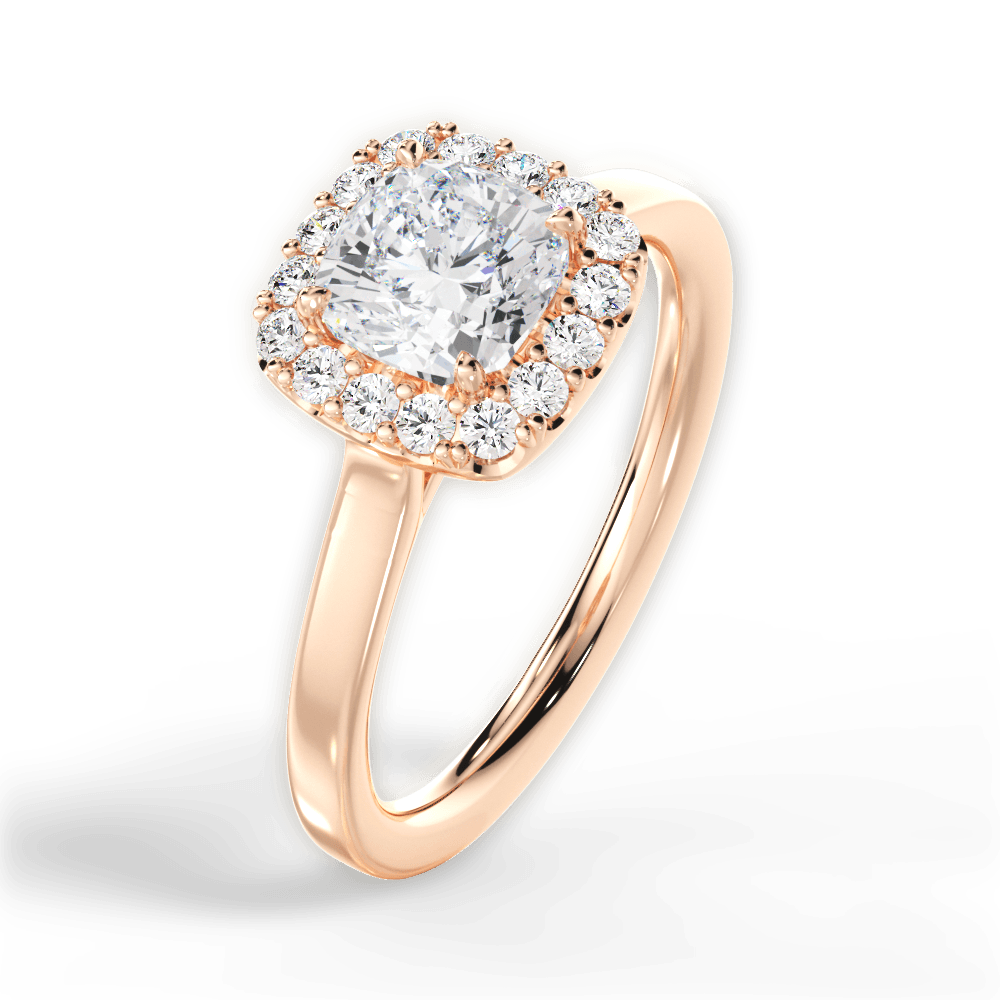 14kt Rose Gold/18kt Rose Gold/cushion/side