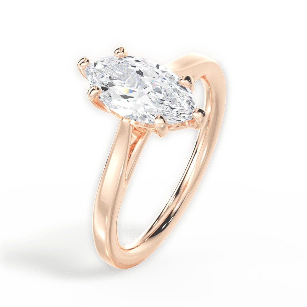 14kt Rose Gold/18kt Rose Gold/marquise/side