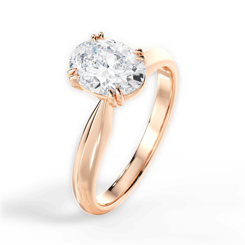 14kt Rose Gold/18kt Rose Gold/oval/side