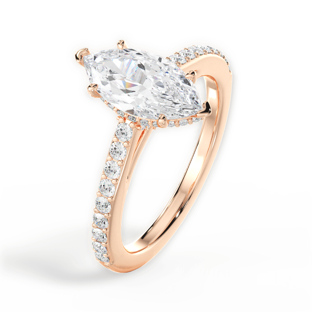 14kt Rose Gold/18kt Rose Gold/marquise/side
