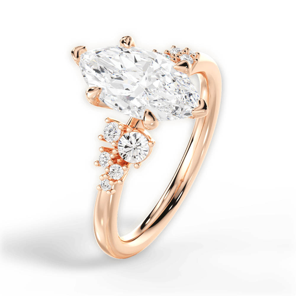 14kt Rose Gold/18kt Rose Gold/marquise/side