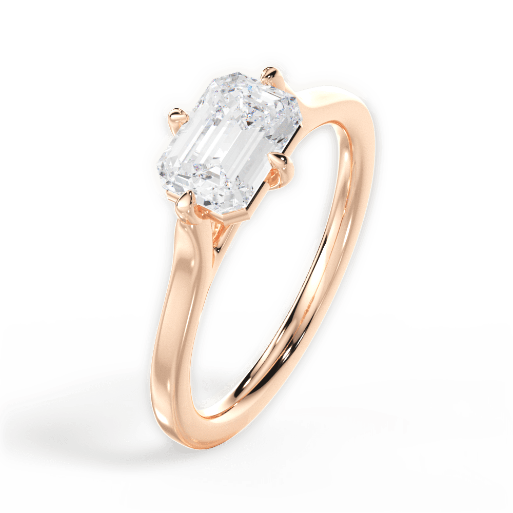 14kt Rose Gold/18kt Rose Gold/emerald/side