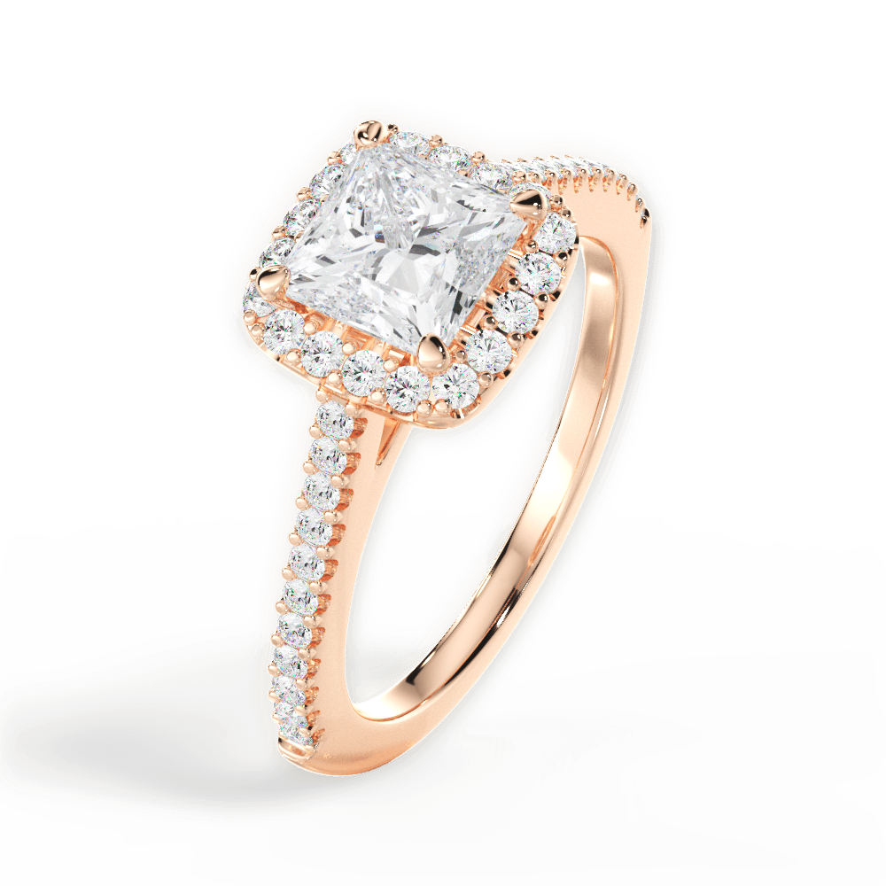 14kt Rose Gold/18kt Rose Gold/princess/side