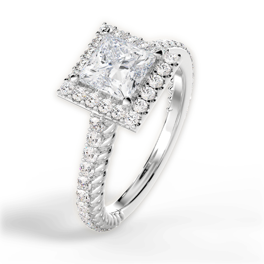 14kt White Gold/18kt White Gold/Platinum/princess/side