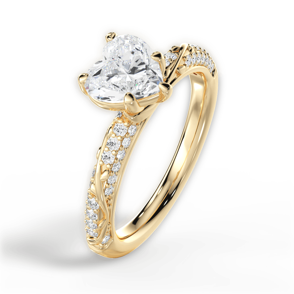 14kt Yellow Gold/18kt Yellow Gold/heart/side