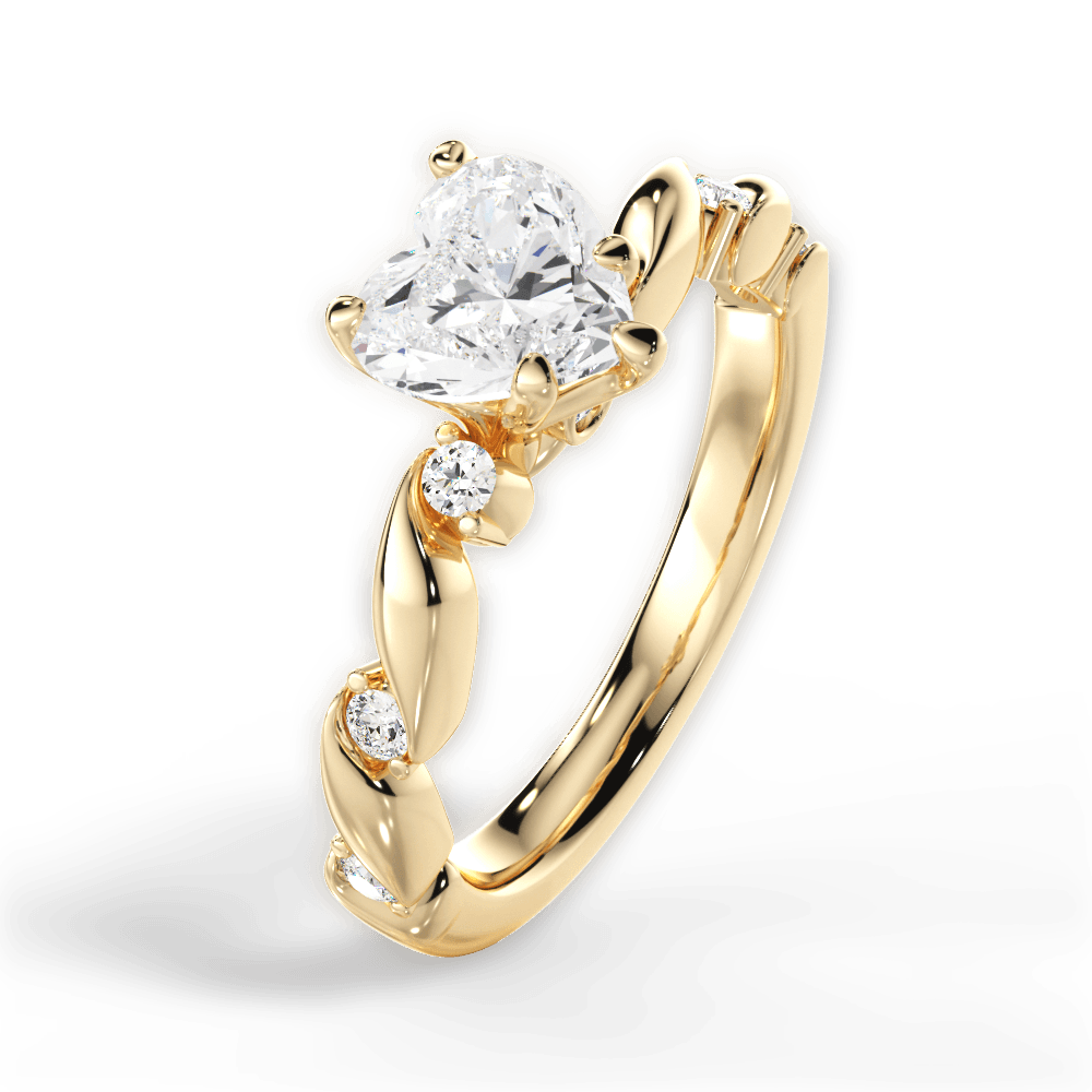 14kt Yellow Gold/18kt Yellow Gold/heart/side