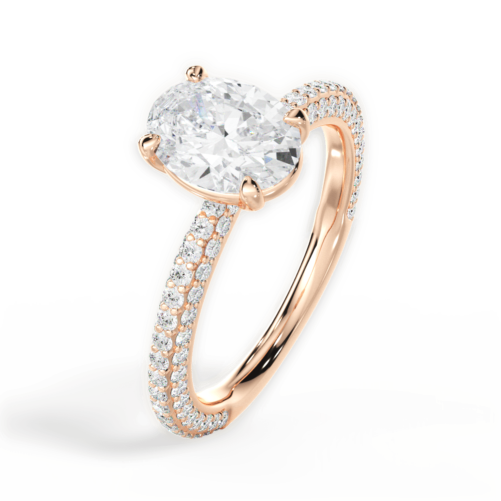 14kt Rose Gold/18kt Rose Gold/oval/side