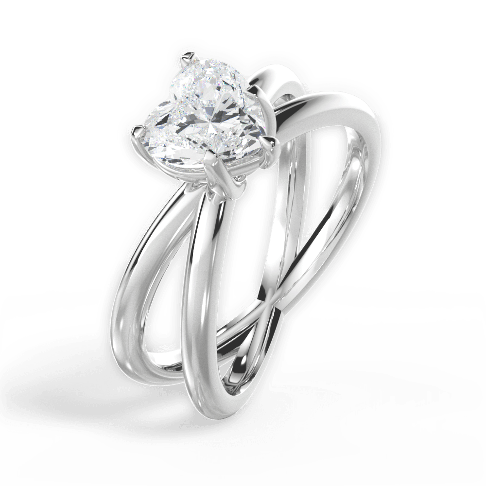 14kt White Gold/18kt White Gold/Platinum/heart/side