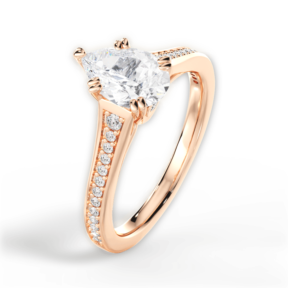 14kt Rose Gold/18kt Rose Gold/pear/side