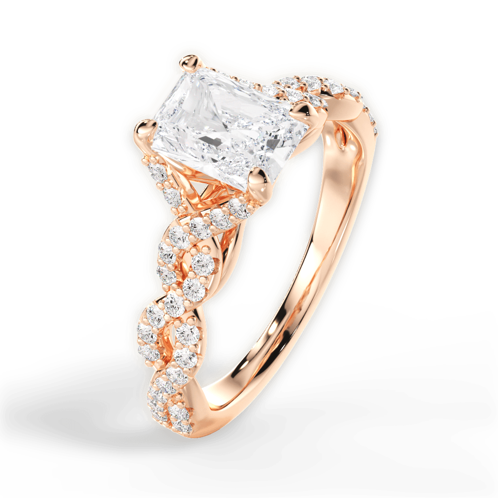 14kt Rose Gold/18kt Rose Gold/radiant/side