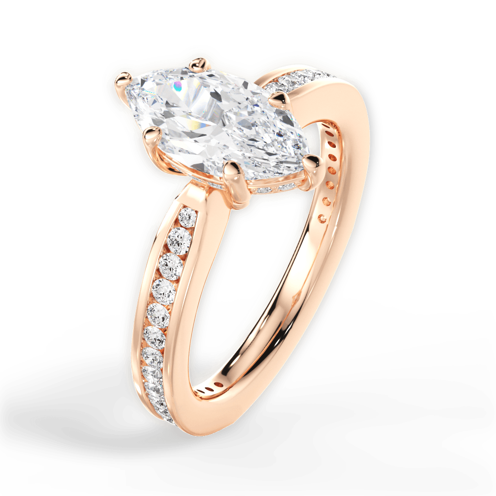 14kt Rose Gold/18kt Rose Gold/marquise/side