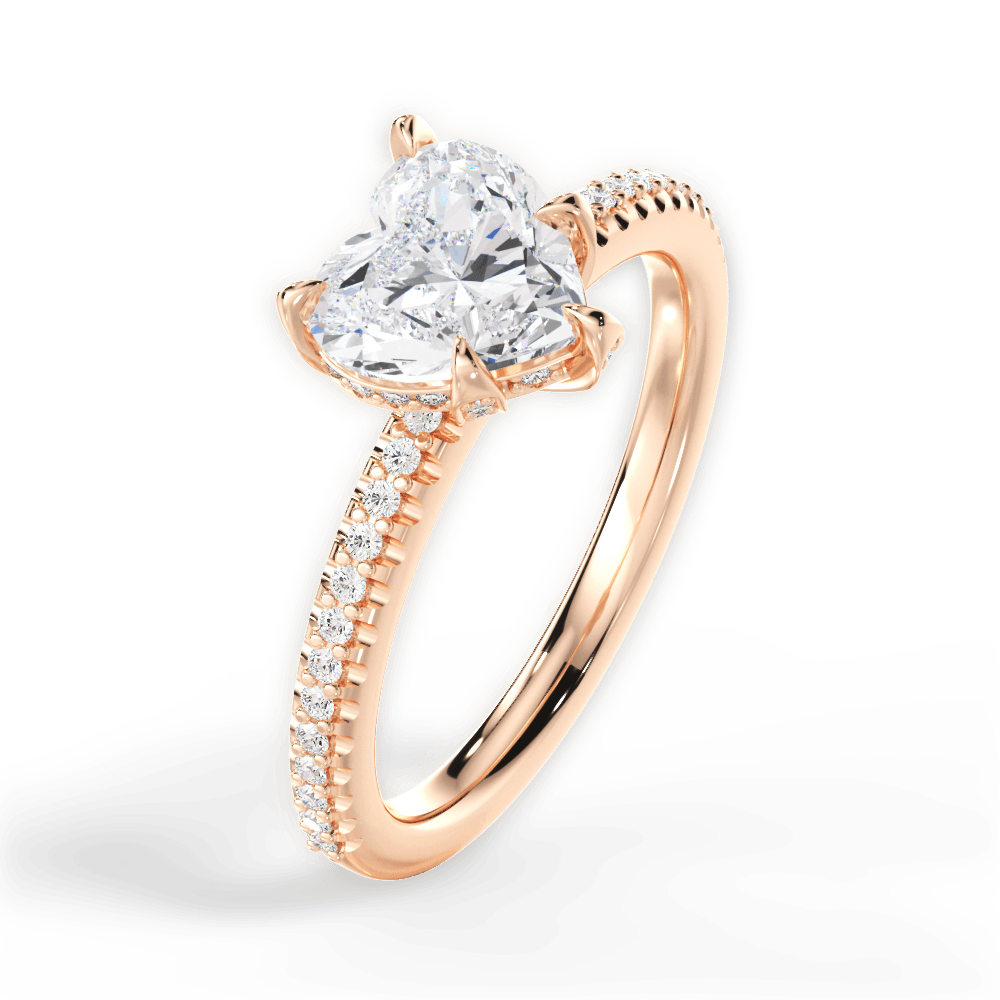 14kt Rose Gold/18kt Rose Gold/heart/side