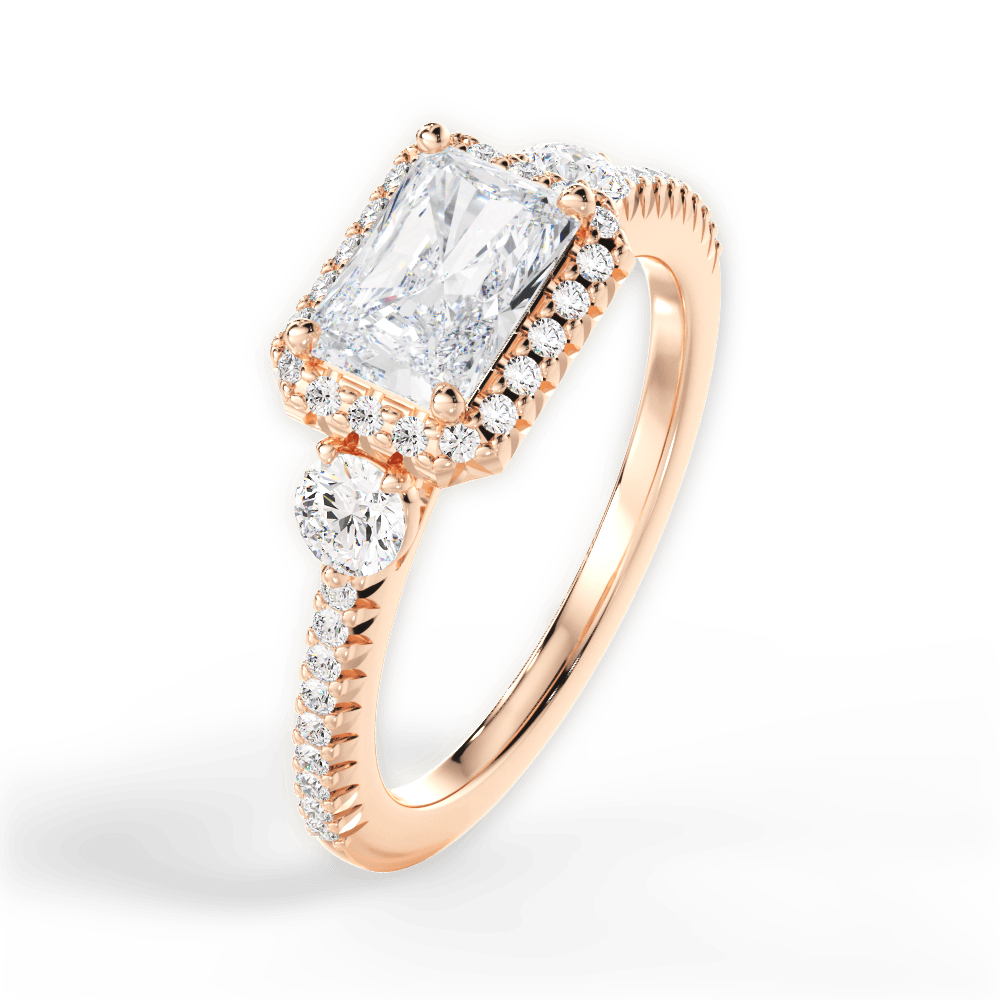 14kt Rose Gold/18kt Rose Gold/radiant/side