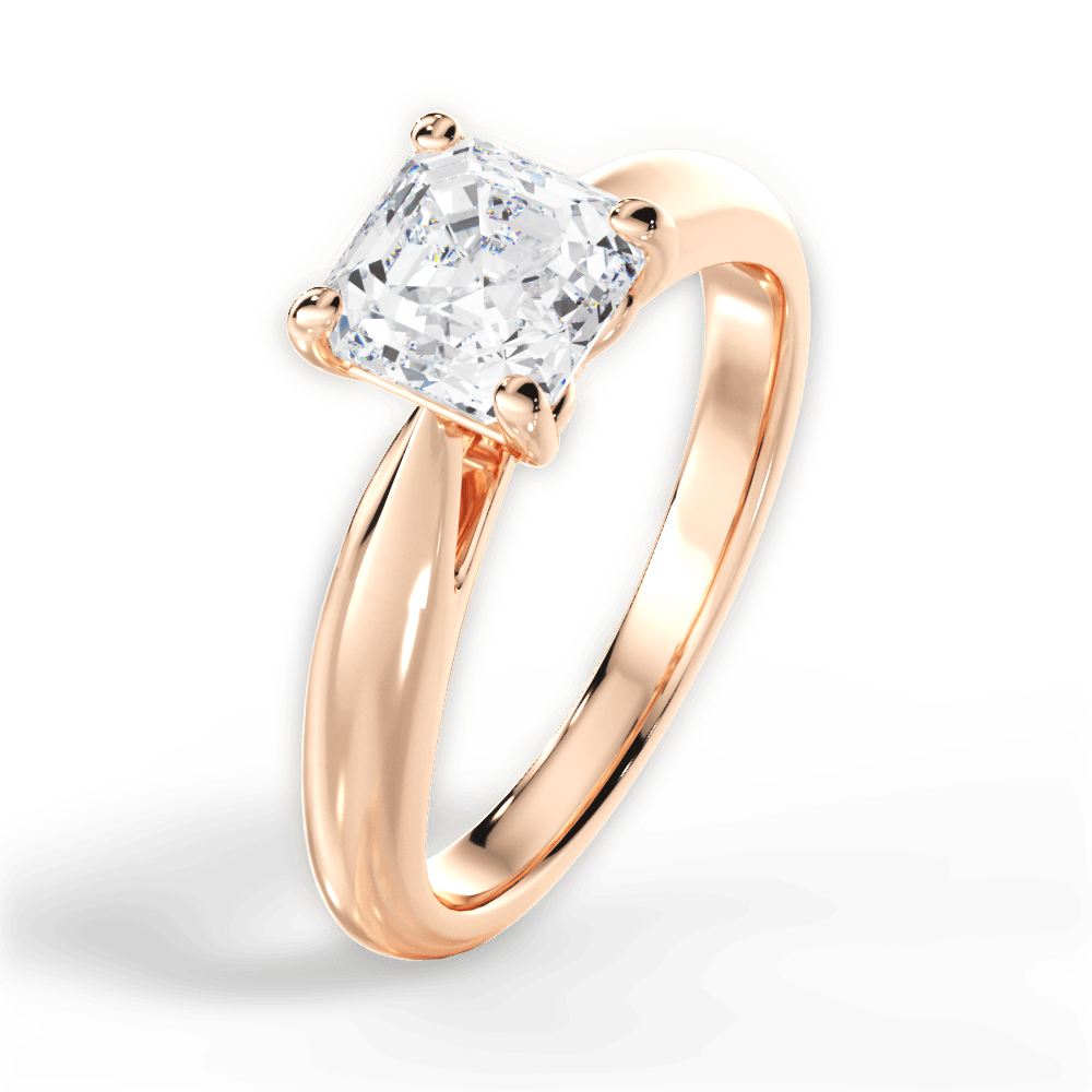 14kt Rose Gold/18kt Rose Gold/asscher/side