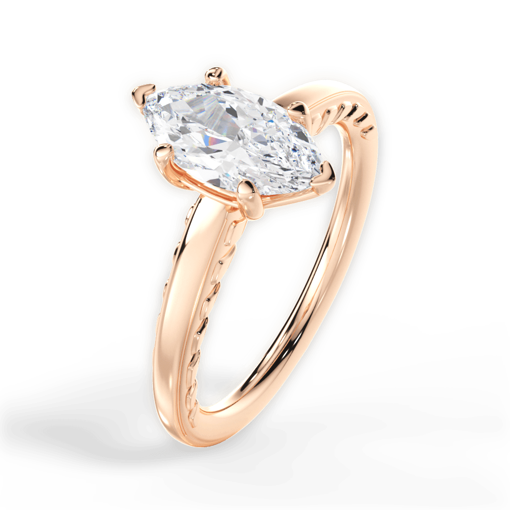 14kt Rose Gold/18kt Rose Gold/marquise/side