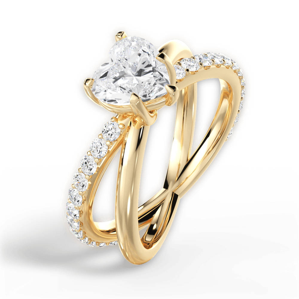 14kt Yellow Gold/18kt Yellow Gold/heart/side