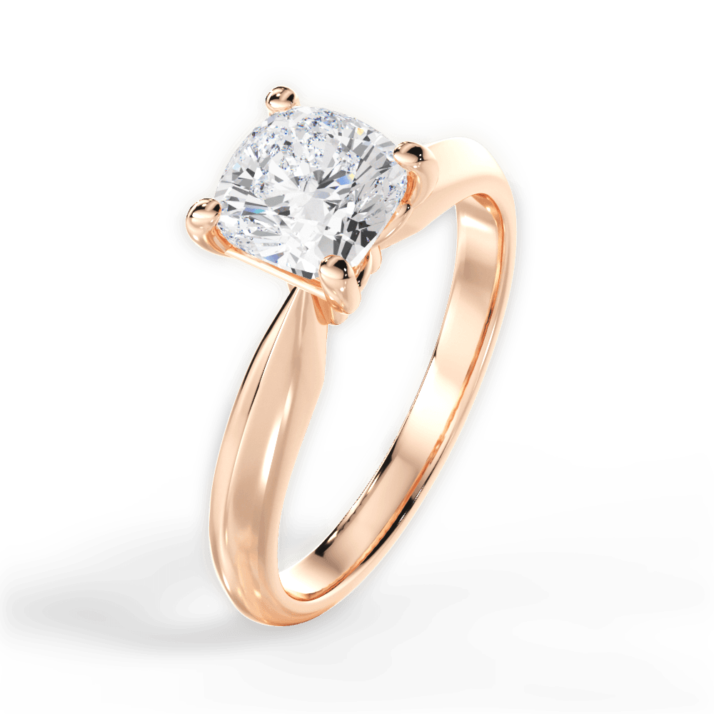 14kt Rose Gold/18kt Rose Gold/cushion/side