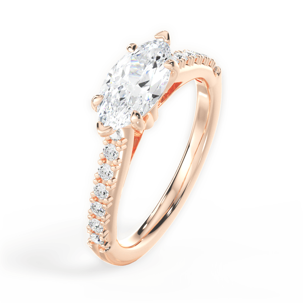 14kt Rose Gold/18kt Rose Gold/marquise/side