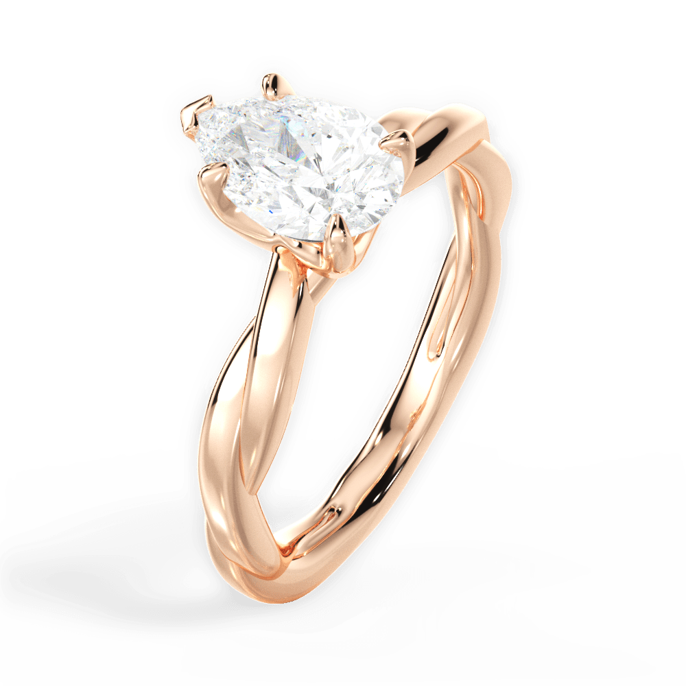 14kt Rose Gold/18kt Rose Gold/pear/side