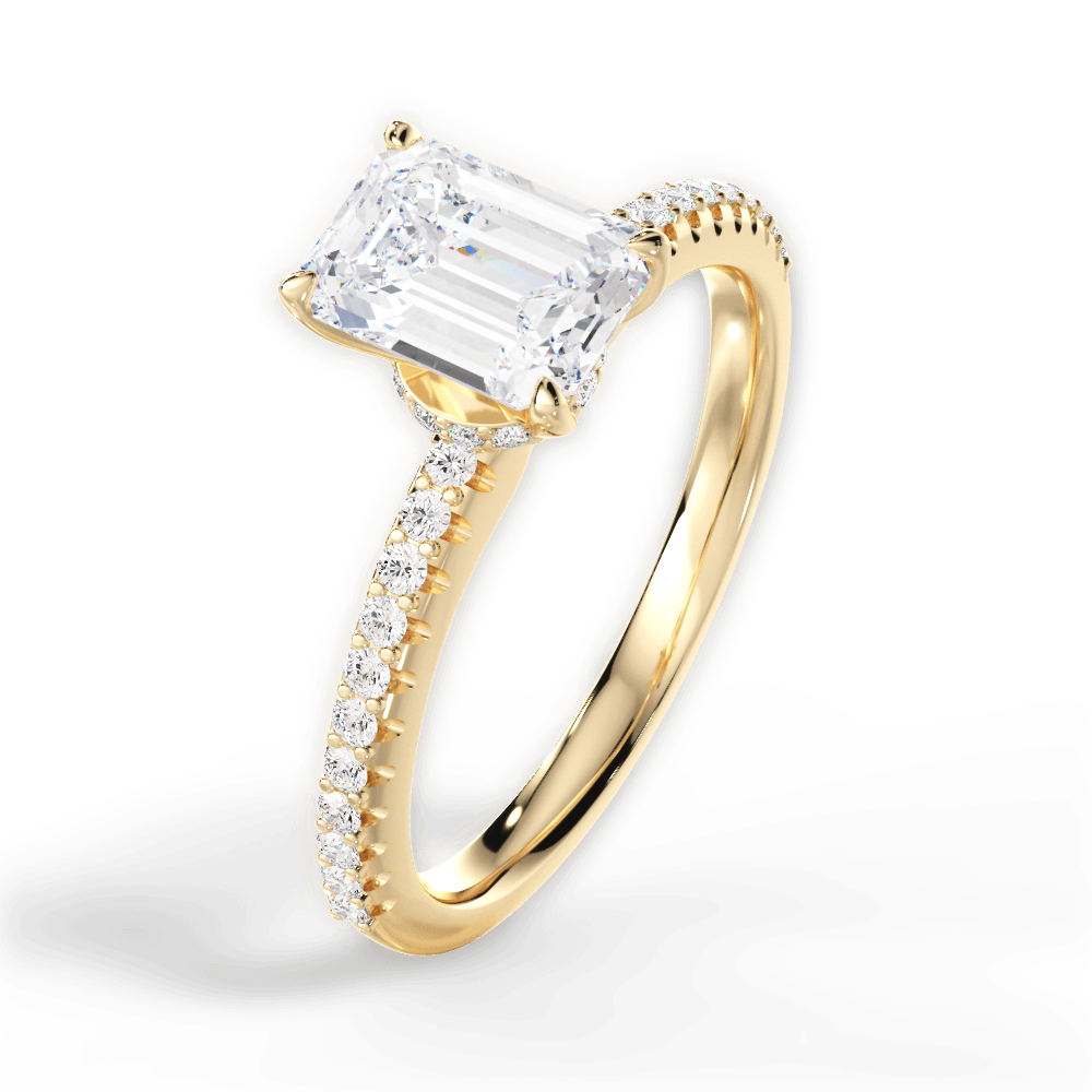 14kt Yellow Gold/18kt Yellow Gold/emerald/side