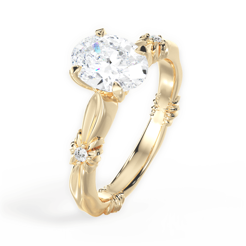 14kt Yellow Gold/18kt Yellow Gold/oval/side