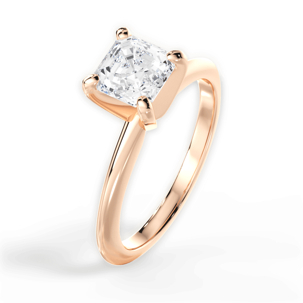 14kt Rose Gold/18kt Rose Gold/asscher/side