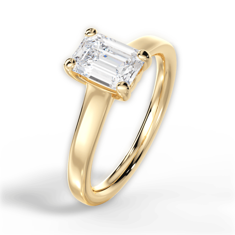14kt Yellow Gold/18kt Yellow Gold/emerald/side