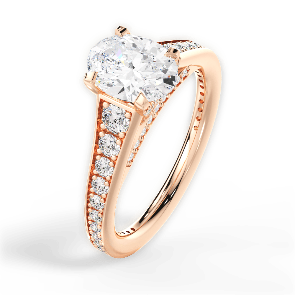 14kt Rose Gold/18kt Rose Gold/oval/side