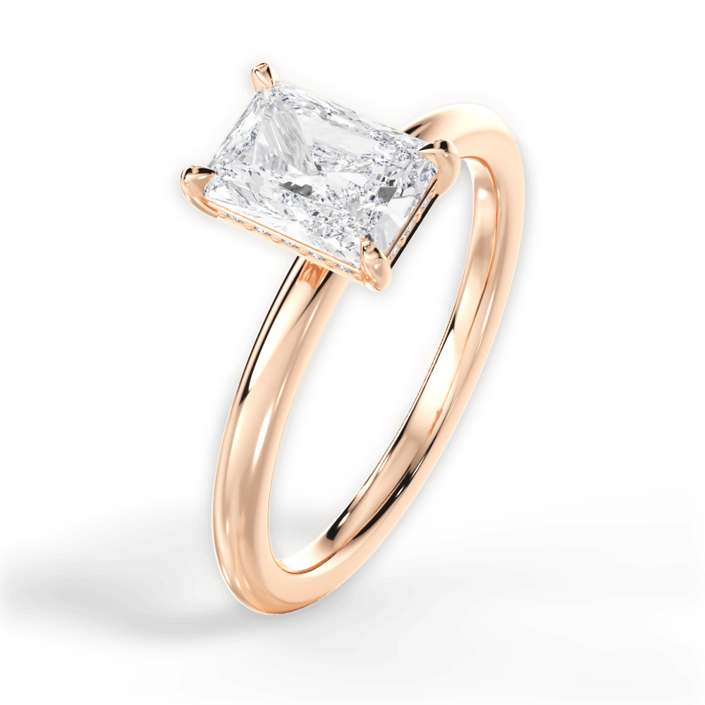 14kt Rose Gold/18kt Rose Gold/radiant/side