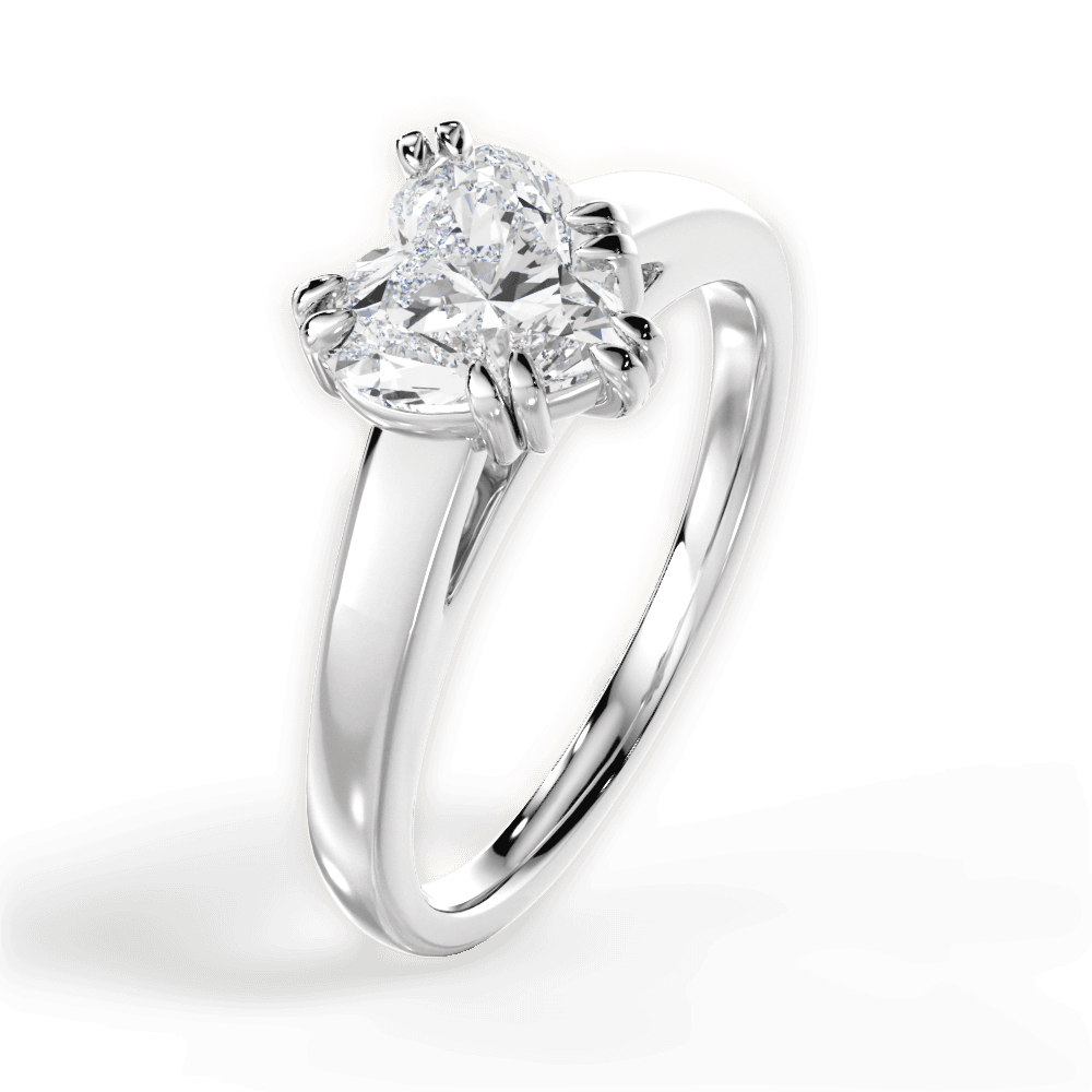 14kt White Gold/18kt White Gold/Platinum/heart/side