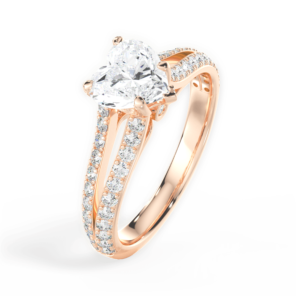 14kt Rose Gold/18kt Rose Gold/heart/side