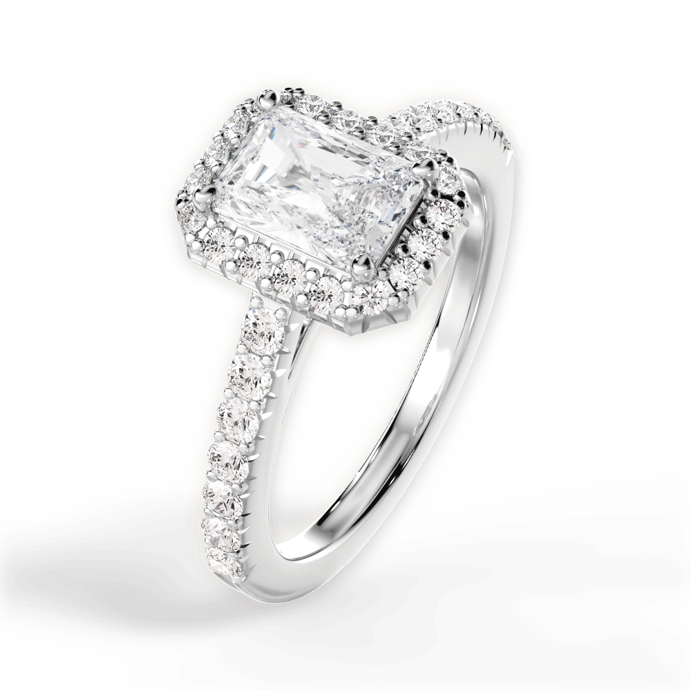 14kt White Gold/18kt White Gold/Platinum/radiant/side