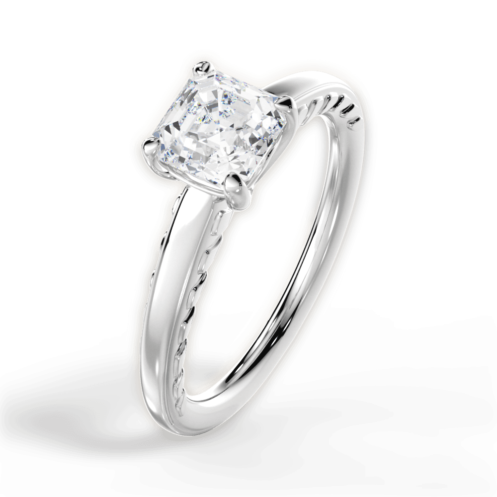 14kt White Gold/18kt White Gold/Platinum/asscher/side