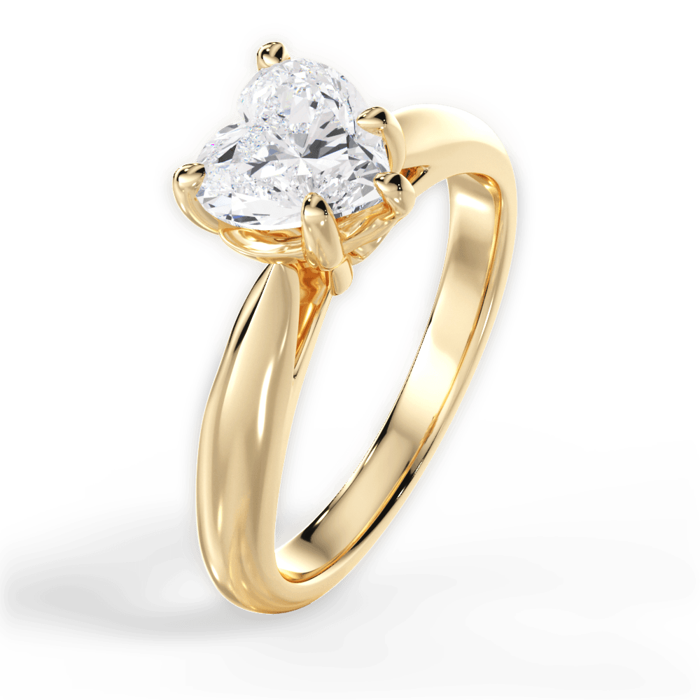 14kt Yellow Gold/18kt Yellow Gold/heart/side