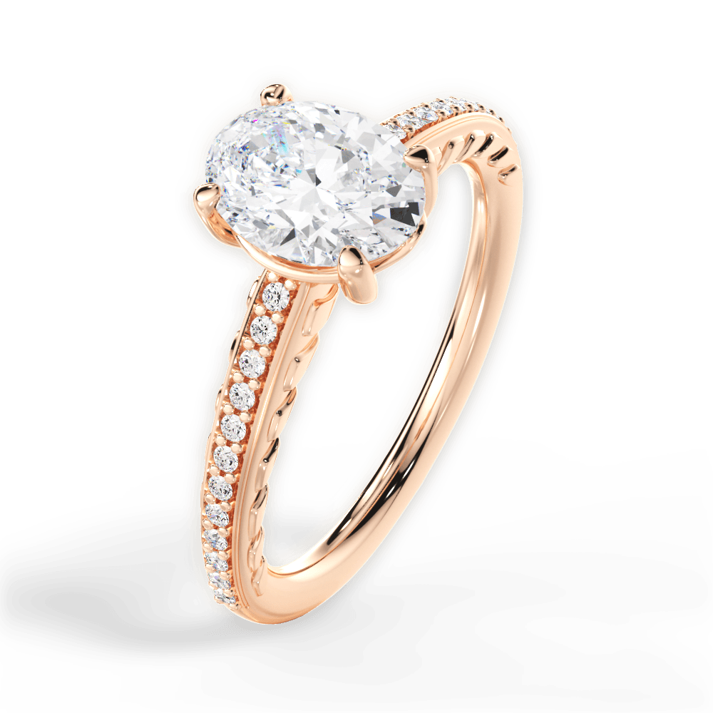 14kt Rose Gold/18kt Rose Gold/oval/side