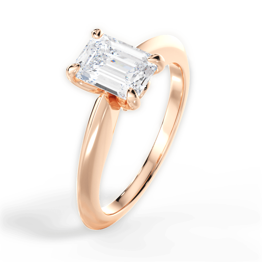 14kt Rose Gold/18kt Rose Gold/emerald/side