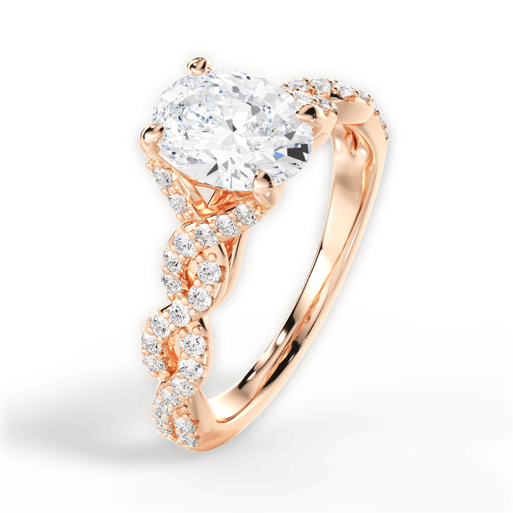 14kt Rose Gold/18kt Rose Gold/oval/side