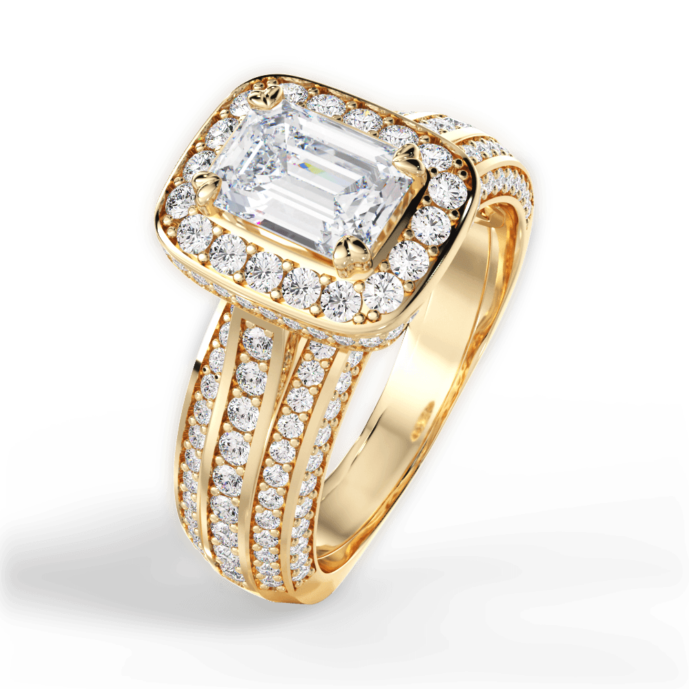 14kt Yellow Gold/18kt Yellow Gold/emerald/side