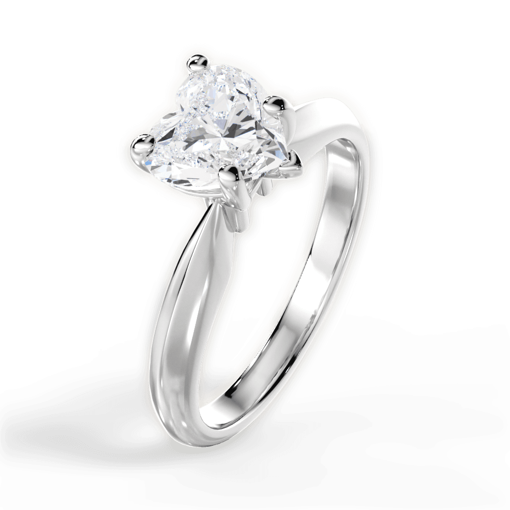 14kt White Gold/18kt White Gold/Platinum/heart/side