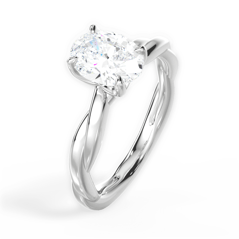 14kt White Gold/18kt White Gold/Platinum/oval/side