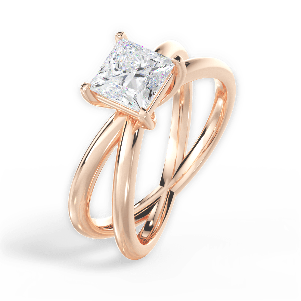 14kt Rose Gold/18kt Rose Gold/princess/side