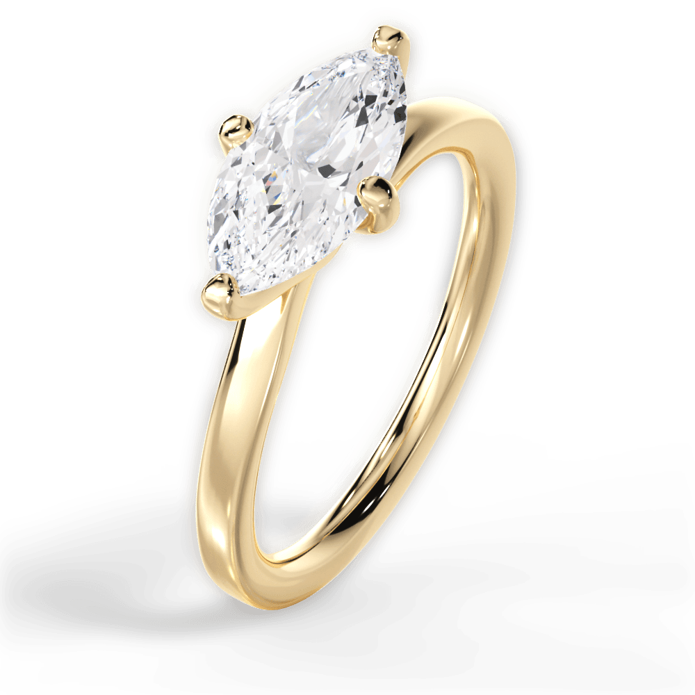 14kt Yellow Gold/18kt Yellow Gold/marquise/side