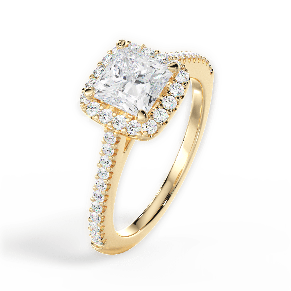 14kt Yellow Gold/18kt Yellow Gold/princess/side