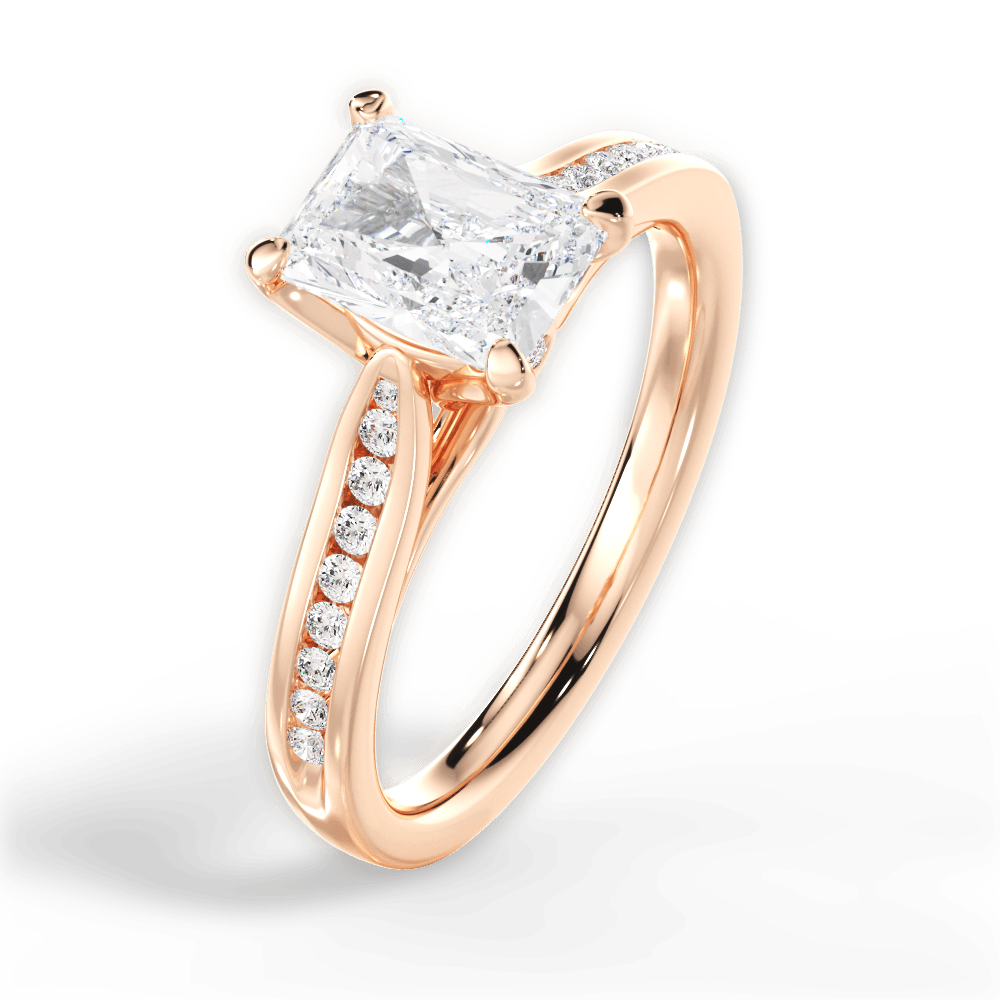 14kt Rose Gold/18kt Rose Gold/radiant/side