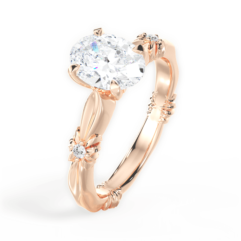 14kt Rose Gold/18kt Rose Gold/oval/side