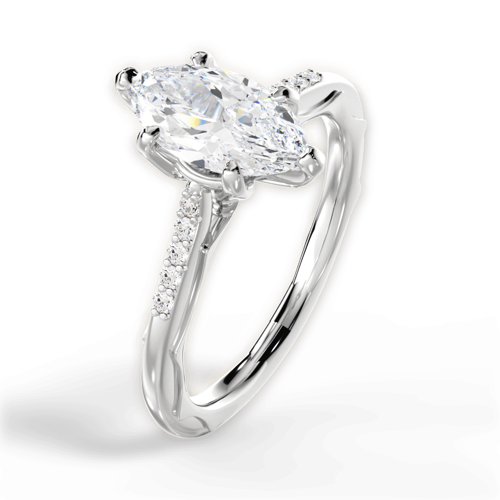 14kt White Gold/18kt White Gold/Platinum/marquise/side